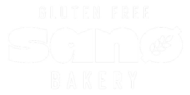 Logo piekarni SANO Gluten Free - Litera 'o' przekreślona, z otworem stylizowanym na kłos